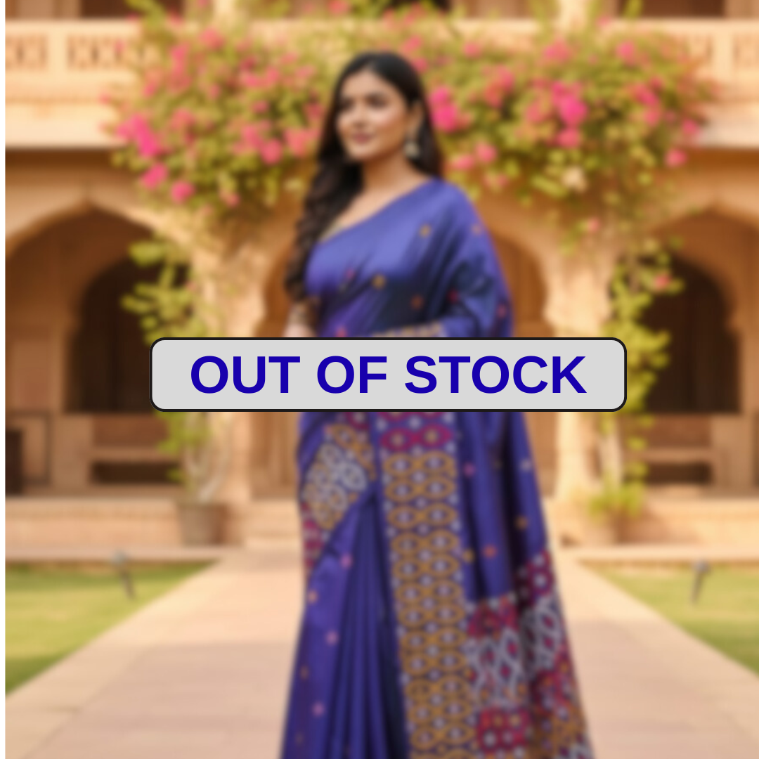 Bangalore Silk Kantha Saree - Luxury Purple