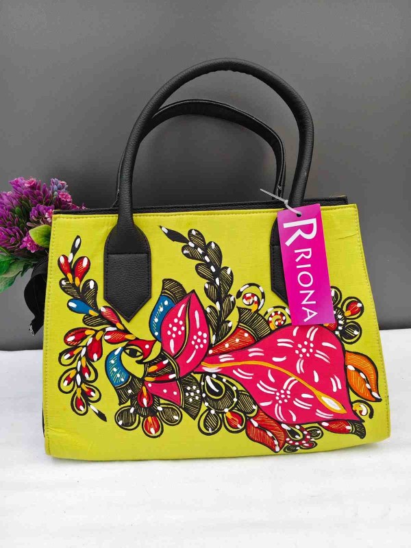Handpainted Madhubani Handbag - Green